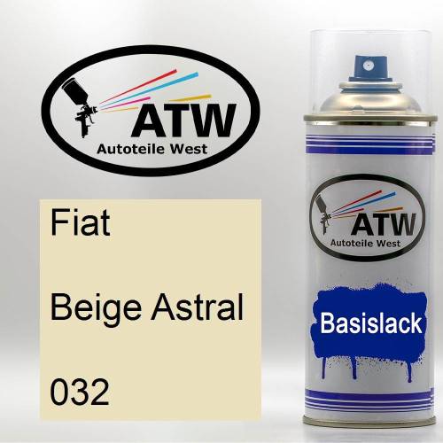 Fiat, Beige Astral, 032: 400ml Sprühdose, von ATW Autoteile West.